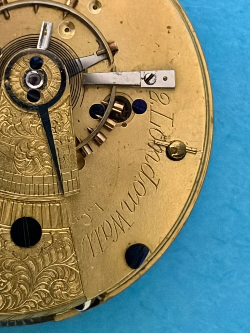 A.M. Silber London 62028 601 Pocket Watch Movement 4 parts / repair